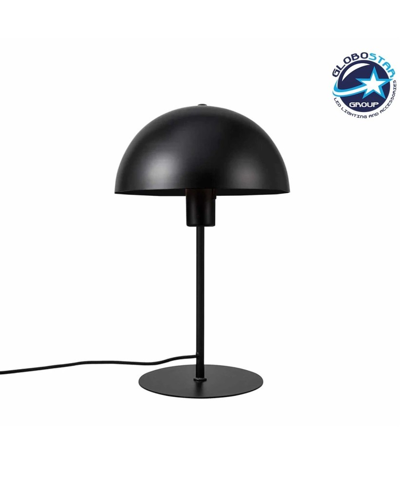 GLOBOSTAR® GASCEIO 204-0141 Μοντέρνο Επιτραπέζιο Φωτιστικό Πορτατίφ με Ντουί 1 x E27 AC 220-240V IP20 - Μαύρο - Μ25 x Π25 x Υ39cm